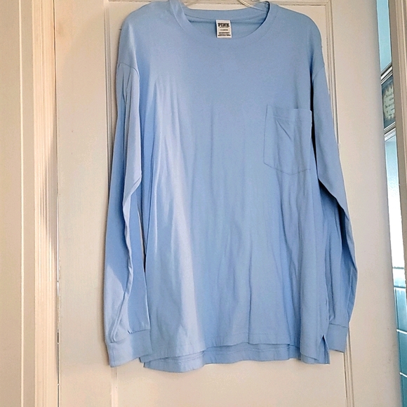 PINK Light Blue Long-sleeved Shirt - Picture 2 of 4